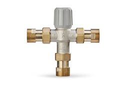 3/4" Adjustable Thermostatic Mixing Valve, 100-145F, Lead-Free