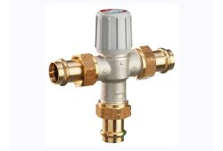 Honeywell AM100-UP-1LF/U 1/2 inch Union Press Mixing Valve, 70 Degree F - 145 Degree F (Lead Free)