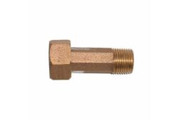 3/4" Bronze Meter Coupling with Straight Tail Piece, Lead-Free