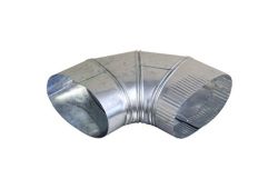 6" 90 Degree Oval Elbow Duct Fitting, Horizontal