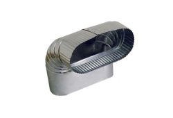 6" 90 Degree Oval Elbow Duct Fitting, Vertical