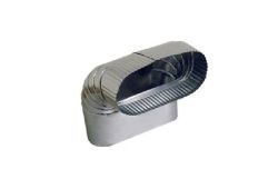 7" 90 Degree Oval Elbow Duct Fitting, Vertical