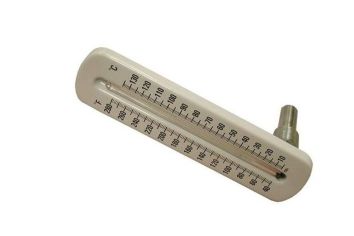 1/2" Hot Water Thermometer, Brass Well, Angle