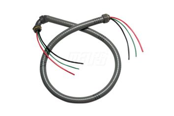 1/2" x 6' Non-Metallic Whip with Fitting, 10 Wire, Liquid-Tight