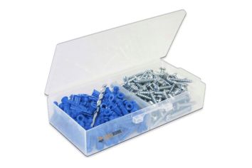 1/4" Plastic Anchor Kit with Drill Bit, Pack of 100