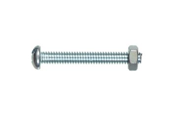 1/4" x 1" Stove Bolts with Nut and Combination Round Head, Pack of 100