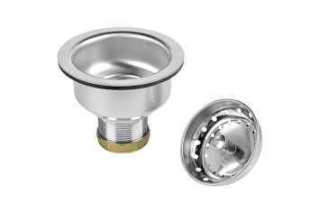 3-3/4",18 Stainless Steel Deep Sink Basket Strainer with Locking Cup