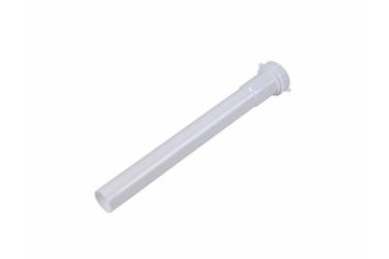 1-1/4" x 12" Extension Tube, Plastic Tubular, Slip Joint, White