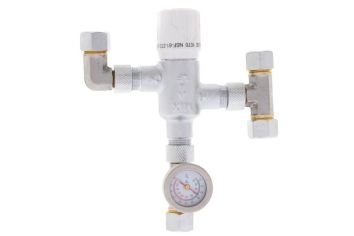 3/8" Mixing Valve,Compression Thermostatic,Rough Bronze Lead Free