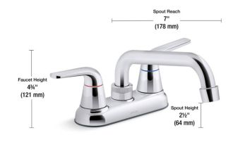 2-Handle Utility Sink Faucet, Polished Chrome