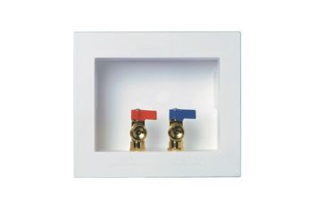Dual Drain Washing Machine Outlet Box with 1/4 Turn Valves, 1/2" CPVC Connection