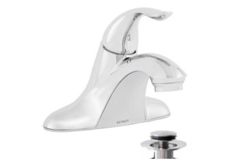 Gerber 40-024, Single-Handle Centerset Bathroom Faucet, Metal Touch Down Drain Included, 4" Center, Chrome, 1.2 gpm, Viper Collection