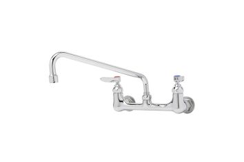 TandS Brass B-0231, Two-Handle Double Pantry Wall-Mount Swing Faucet, 8" Center, Chrome, 23.09 gpm
