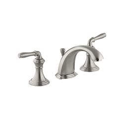 Kohler K394-4-BN, Two-Handle Widespread Bathroom Sink Faucet, 8" - 16" Center, Brushed Nickel, 1.2 gpm, Devonshire Collection