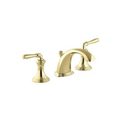 Kohler K394-4-PB, Two-Handle Widespread Bathroom Sink Faucet, 8" - 16" Center, Polished Brass, 1.2 gpm, Devonshire Collection