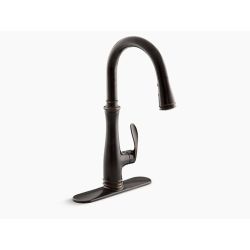 Kohler K560-2BZ, Single-Handle Kitchen Sink Faucet with Pull-Down, 16-3/4" Spout, Oil-Rubbed Bronze, 1.5 gpm, Bellera Collection